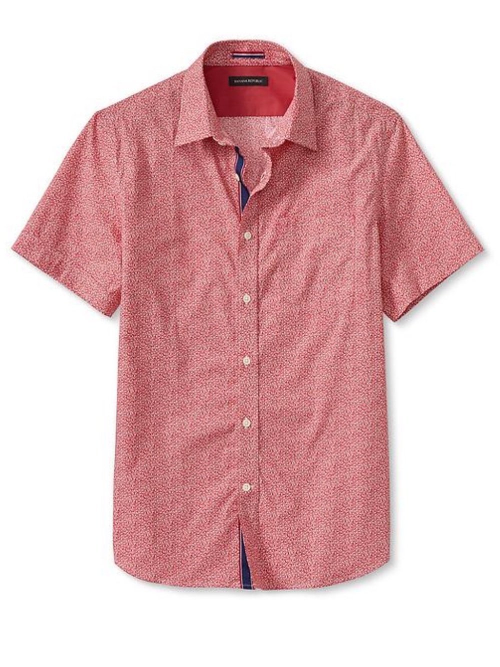 Banana Republic | Slim-fit squiggle-print short sleeve cotton shirt (size M)